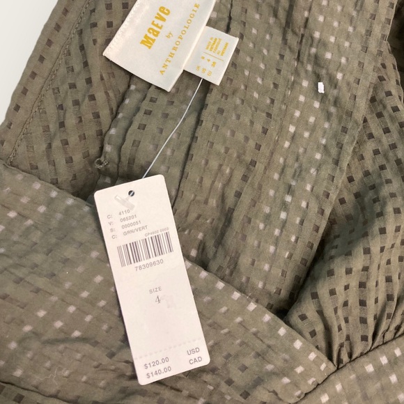 NWT Maeve by Anthropology Green Blouse - Picture 6 of 12